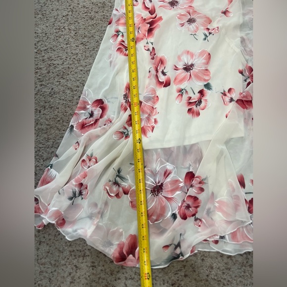 VNTG Y2K Floral Cowl Neck Bias Cut Slip Dress Fairy Cottagecore Sleeveless Sz 8 - Picture 11 of 11